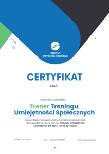 Certyfikat Trenera TUS I stopień