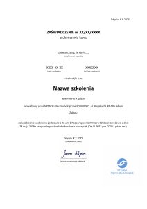 Zaświadczenie MEN – wzór