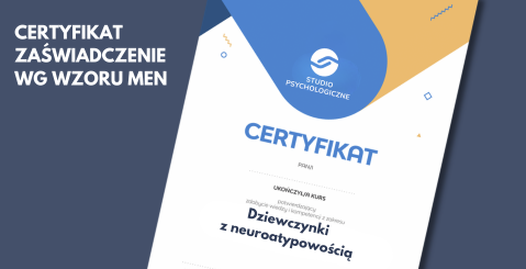 certyfikat dziewczynki neuroatypowe